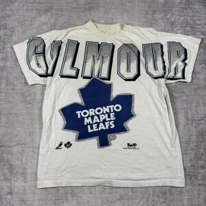 Toronto Maple Leafs Shirt Mens Large White Doug Gilmour #93 Aop Vtg 1993 NHL